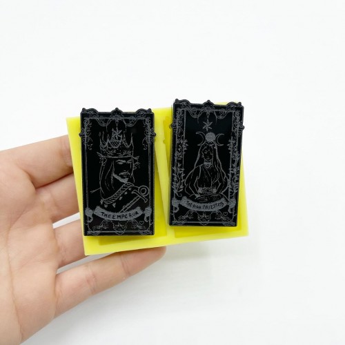 Set of "The Emperor" and "The High Priestess" Tarot Cards | Silicone Molds | Reschimica