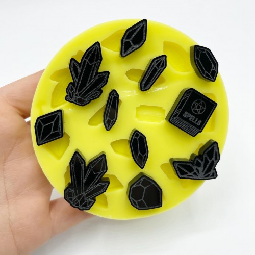 10 Magic Crystals and 1 Magic Book| Silicone Molds | Reschimica