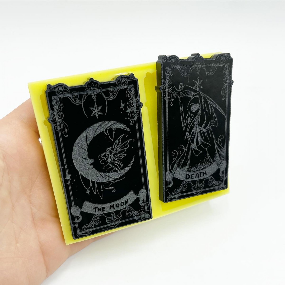 Set of "The Moon" and "Death" Tarot Cards Mold - medium size