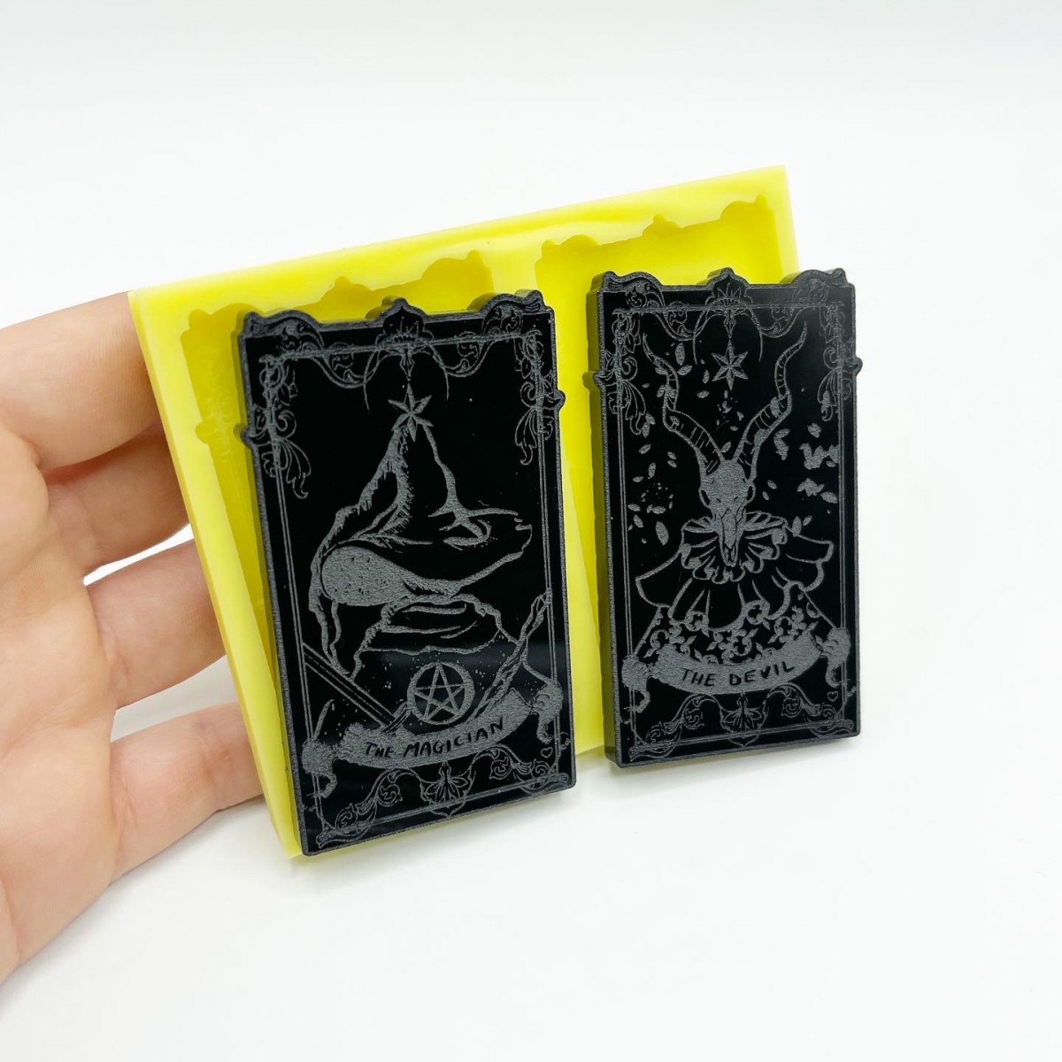 Set of "The Magician" and "The Devil" Tarot Cards Mold - medium size