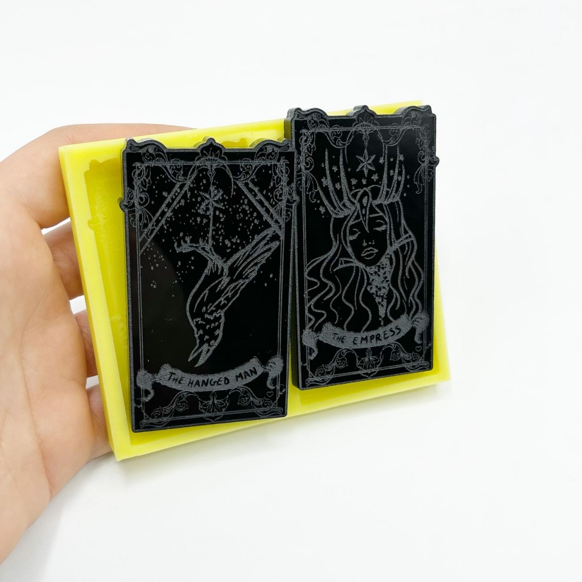 Set of "The Hanged Man" and "The Empress" Tarot Cards Mold - medium size