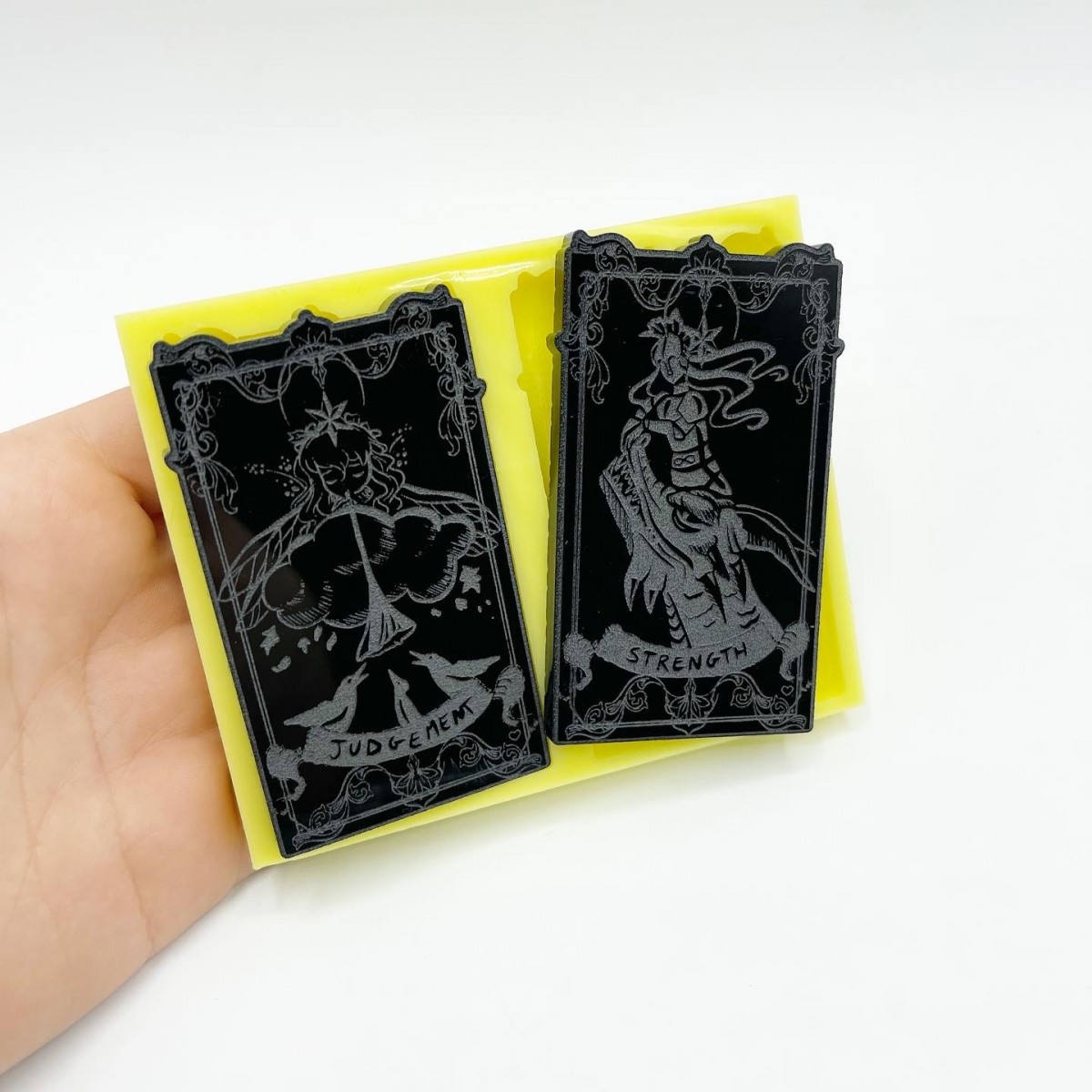 Set of "Strength" and "Judgement" Tarot Cards Mold - medium size