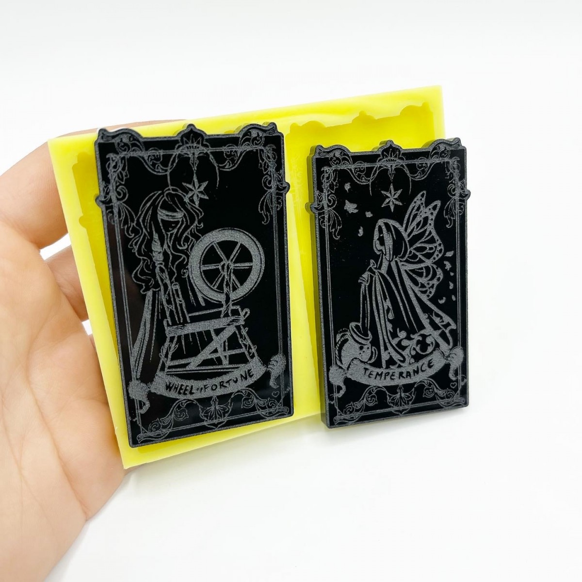 Set of "Temperance" and "The Wheel of Fortune" Tarot Cards Mold - medium size