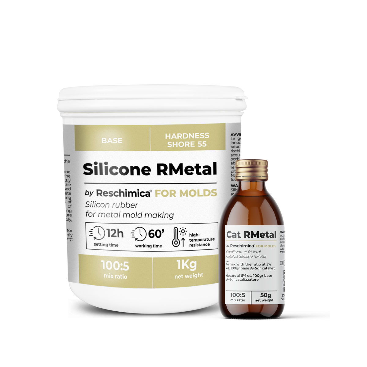R METAL - Gomma Siliconica liquida resistente alle alte temperature, ideale per stampi in metallo