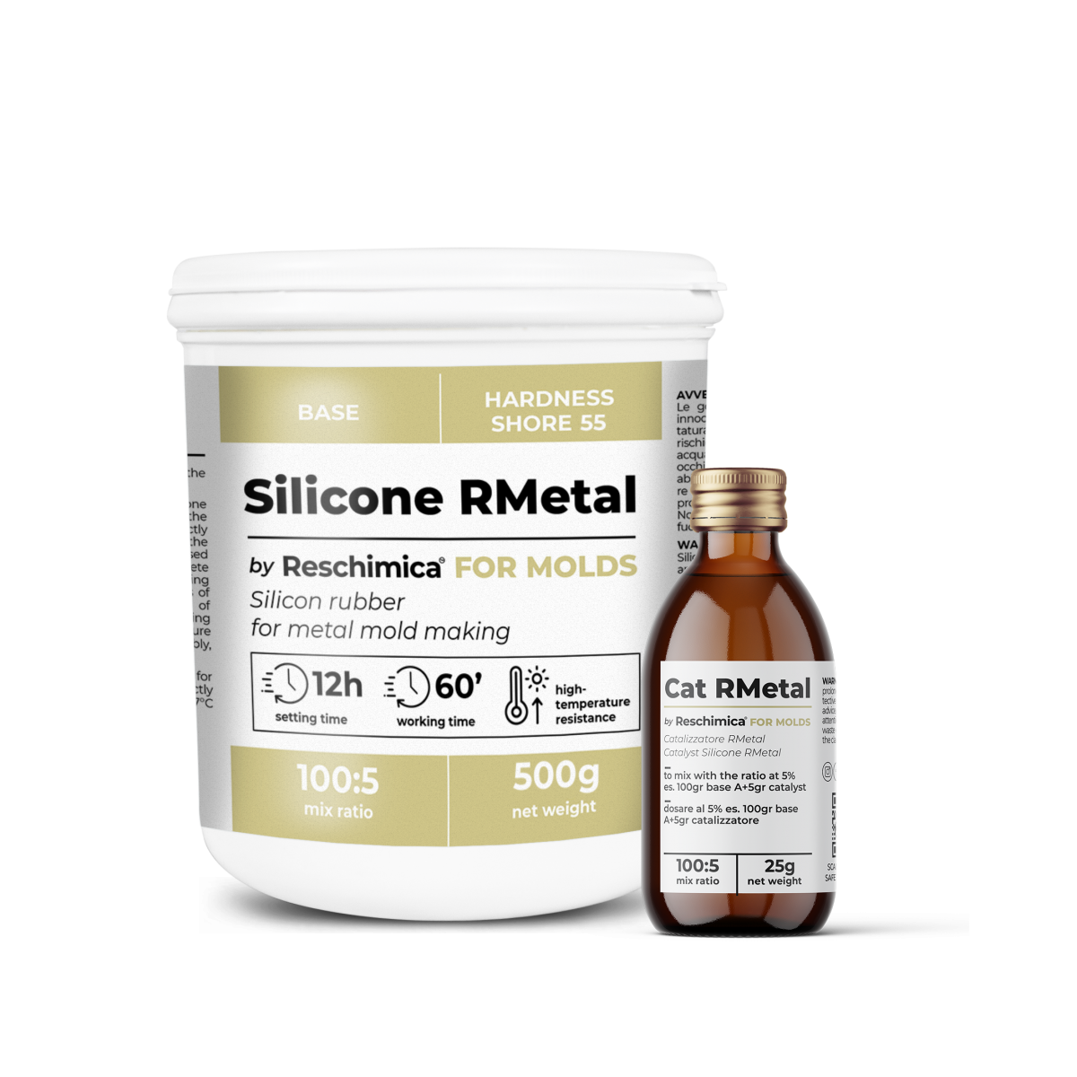 R METAL - Goma de silicona líquida resistente a altas temperaturas, ideal para moldes metálicos