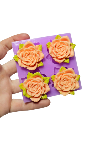 4 large 3d roses mold