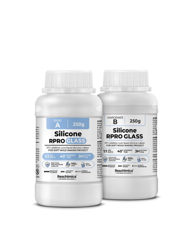 R PRO GLASS - Goma de silicona líquida Translúcido para moldes blandos