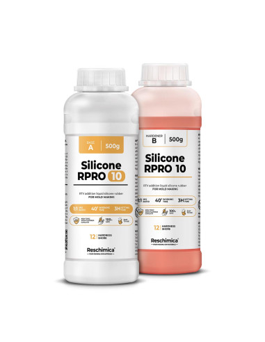 R PRO 10 - Silicone liquide pour moules souples 1:1, non toxique et facile à utiliser