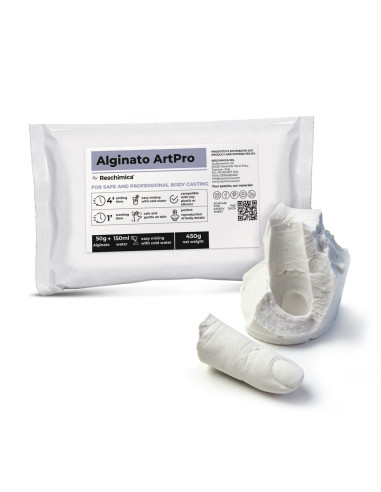 ALGINATO ARTPRO - Chromatisches Alginat für hochpräzise Abdrücke, perfekt für die Herstellung von Handabdrücken (450 g)