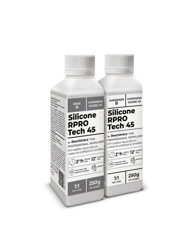 R PRO TECH 45 - Caoutchouc de silicone liquide translucide, idéal pour des moules de haute dureté