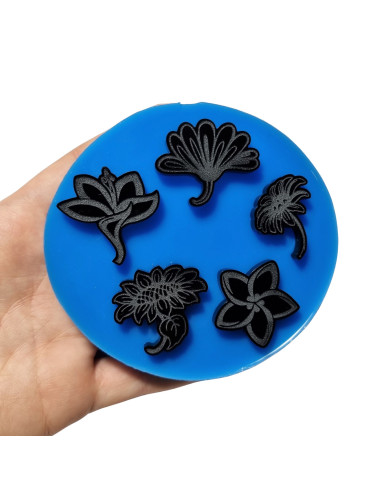 copia de 5 formas molde de flores 3d