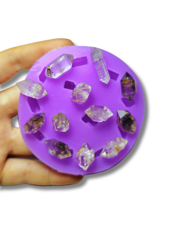 12 formas mini moldes de cristal natural