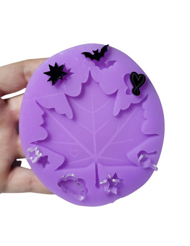 Maple Leaf + 9 Mezclar formas espeluznantes molde medio