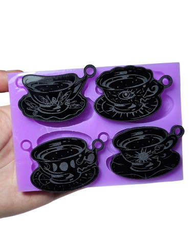 4 kleine Tassen Formen für Wahrsagerei entworfen von angenia creations