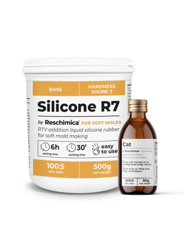 R7 - Silicone pour moules très souples, résistant à la rupture et élastique