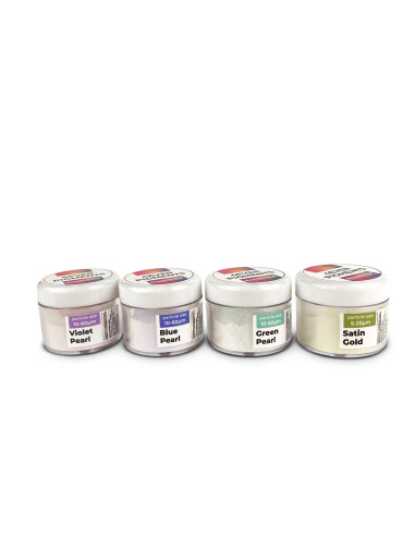 SATIN POWER SET - 4 pigmentos en polvo ideales para resinas, colores satinados y de calidad