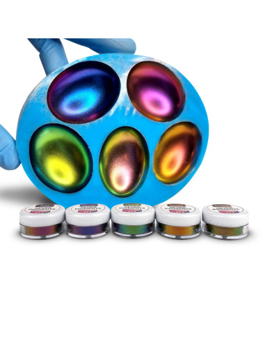 CHAMELEON SET - 5 iridescent effect powder pigments, brilliant effect for resins and other products