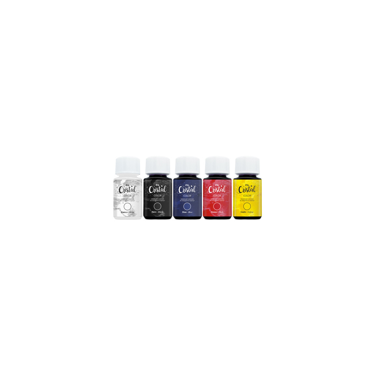 FIL CRISTAL COLOR - Colori trasparenti e brillanti per resina in 5 colorazioni da 50ml (effetto vetro)