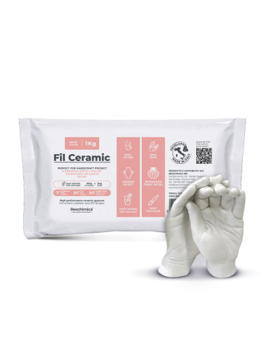 FIL CERAMIC - Polvere di gesso ceramico atossica bianca, per progetti hobbistici fai da te
 Confezione-1 KG