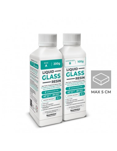 LIQUID GLASS RESIN - Resina epoxi transparente, con efecto vidrio, segura y fácil de usar (2:1)